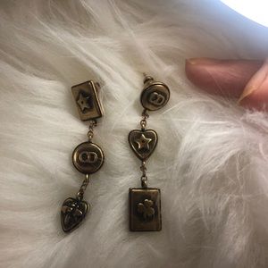 Christian Dior CD logo dangle earrings
